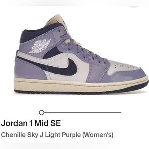 Jordan 1 Mid SE Women's Sneakers - Sky J Light Purple
